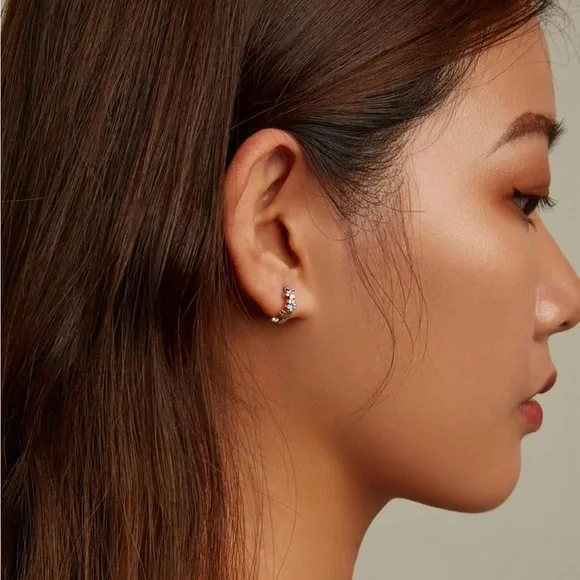 O82 - 🐾 Colorful Dog Cat Paw Footprint Earrings Sterling Silver 925 - Picture 2 of 7